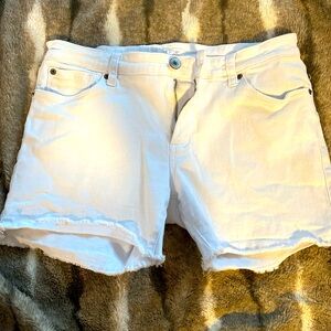 sts blue- White Boyfriend Shorts